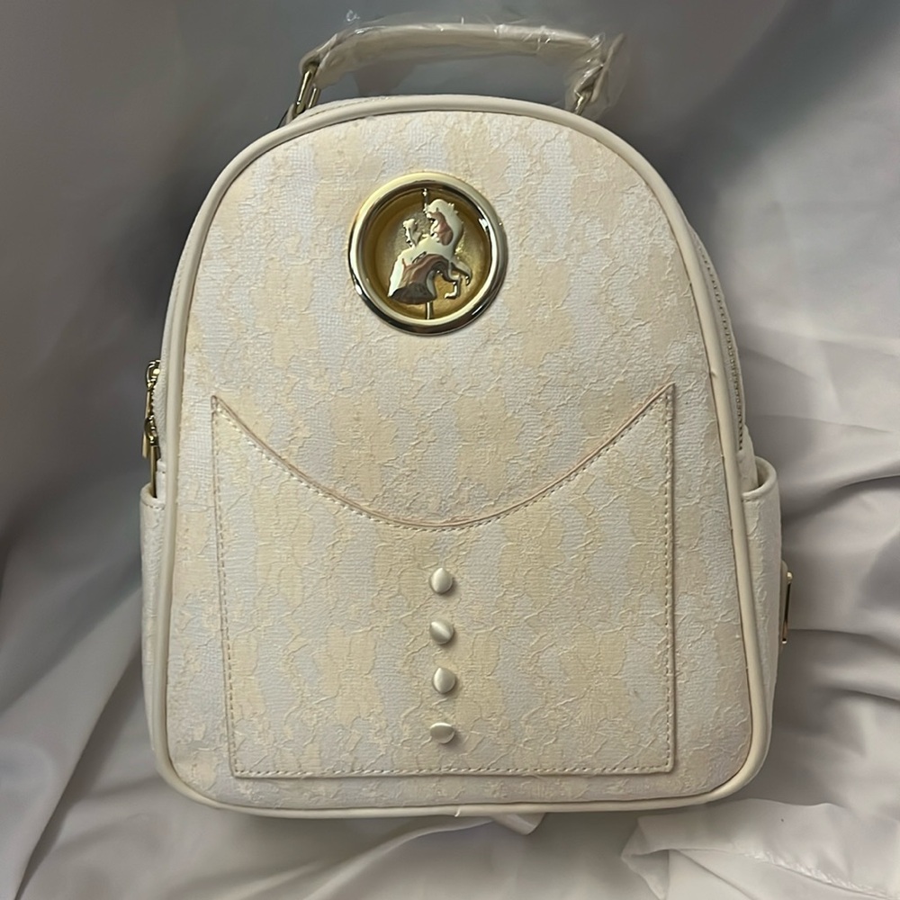 BNWT Disney Loungefly Beauty and the Beast cream lace bag